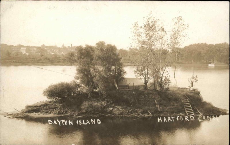 Hartford CT Dayton Island c1915 Real Photo Postcard