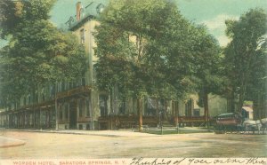 Saratoga Springs New York Worden Hotel 1908 Undivided Back Postcard Used