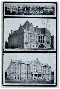 1909 Proctor Hospital & Endowment Home Buildings Peoria Illinois IL Postcard