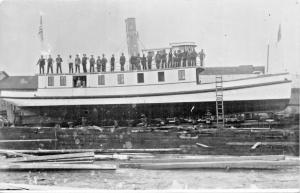 STEAMSHIP BUILDERS~ATLANTIC CITY IN 1890-REAL PHOTO POSTCARD OF A PHOTO