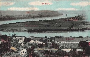 Tri State  Birds Eye View Ohio West Virginia Kentucky Vintage Postcard AA39491