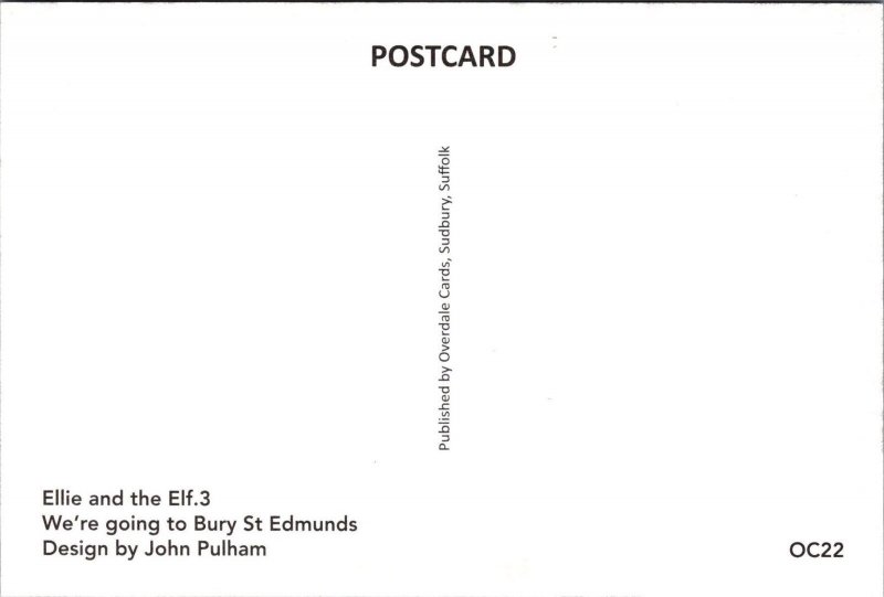 Children's Art Postcard -Ellie and The Elf, John Pulham, Bury St Edmunds RR17363