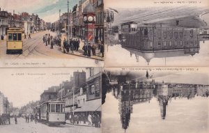 Calais Post Office Boulevard Jacquard Trams 4x Old French Postcard s