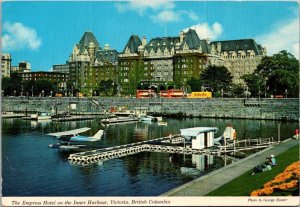 Canada Victoria The Empress Hotel On Inner Harbor Sea Plane In Foreground 1974