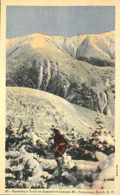 Skier on Cannon Mountain - Franconia Notch, White Mountains, New Hampshire Linen