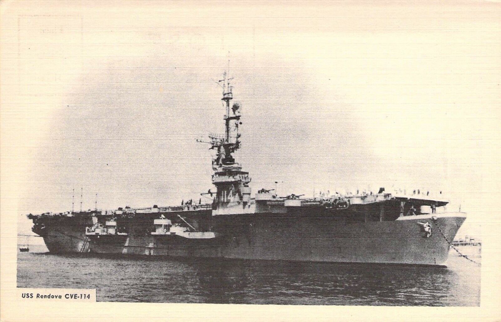 US Navy Ship, Aircraft Carrier, USS Rendova, CVE-114, Old Postcard ...