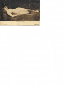 Nude lady. Sleeper, by Henner Fine painting old vintage french  Postcard