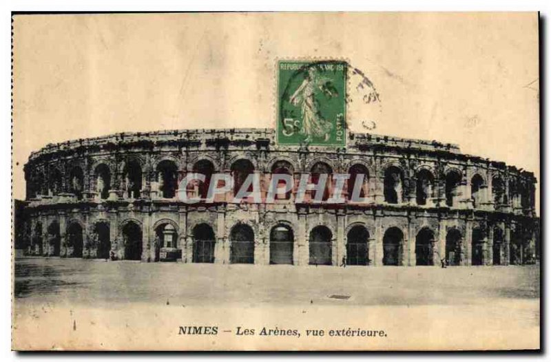 Postcard Old Nimes Les Arenes Exterior view