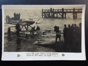 Lieut D'Arcy Greig & World Air Speed Record c1928 - Original Pathe News Old PC