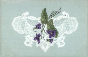 OPF Art Nouveau Lace & Flowers c1900 Postcard