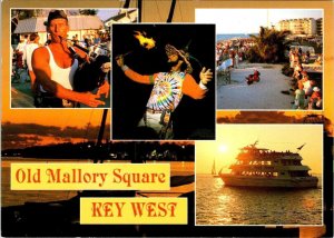 Key West, FL Florida  OLD MALLORY SQUARE  Bagpipes/Fire Eater Show  4X6 Postcard