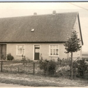 c1934 German This Our Home RPPC Cute Little House Real Photo Rural Town A161