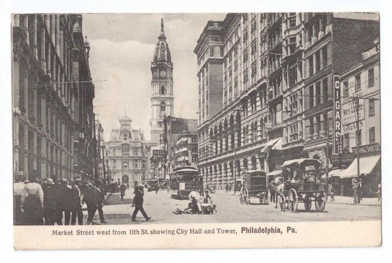 Market Street West from 11th Philadelphia PA 1908