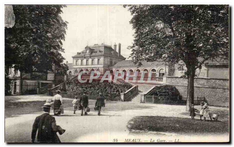 Old Postcard Meaux train station