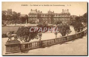 Postcard Old Paris Le Senat and the Luxembourg Gardens