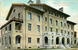 Vintage Postcard; Savannah GA, US Marine Hospital, Posted 1910