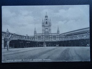 Bristol TEMPLE MEAD RAILWAY STATION showing Horse & Carriage c1905 Postcard