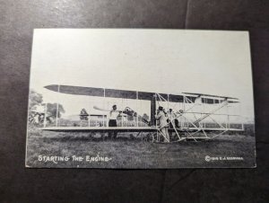 Mint 1910 USA RPPC Aviation Postcard Starting the Engine EJ Goshall