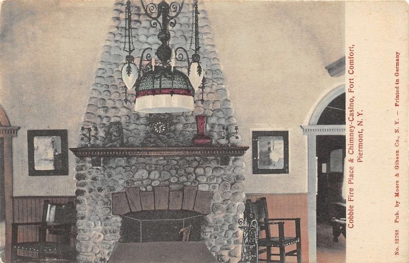 Piermont New York~Fort Comfort~Casino~Cobble Fire Place & Chimney~c1910 Postcard