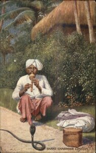 Ceylon Sri Lanka Native Man Snake Charmer TUCK c1910 Postcard