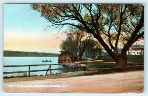 LAKEWOOD, New Jersey NJ ~ Boat House LAKE CARASALJO 1906  UDB Postcard