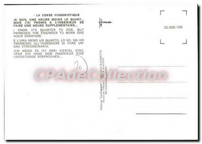 Modern Postcard Corsica Humorous work 0:45 Ed Rochiccioli