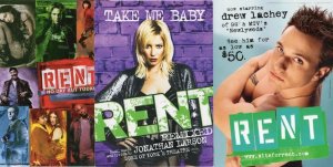 Rent The Musical Remixed French Advertising 3x Theatre Postcard s