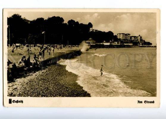 155443 Germany SASSNITZ Strand Beach Vintage postcard