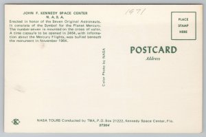 Florida~John F Kennedy Space Center~NASA~Mounted Cross~Vintage Postcard