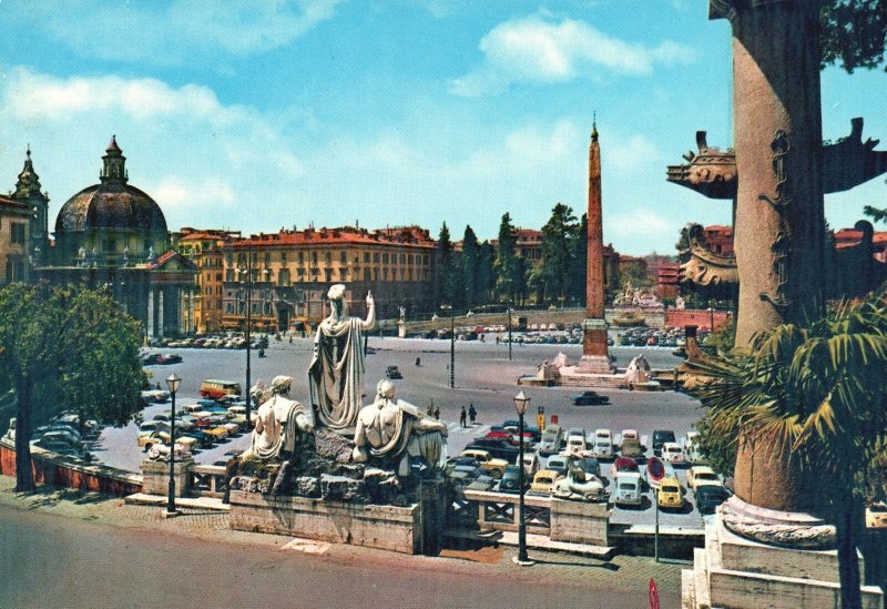 Postcard The People's Square Piazza del Popolo Large Urban Plaza Rome Italy