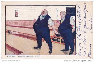 Bowling Humour Fat Men Bowling A Poodle 1908