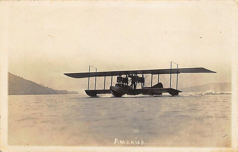 Pulteney NY  America Airplane Taking Off RPPC Postcard by H. M. Benner