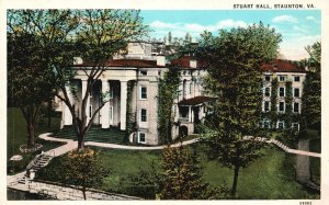 Vintage Postcard 1920's View of Stuart Hall Building Staunton Virginia VA