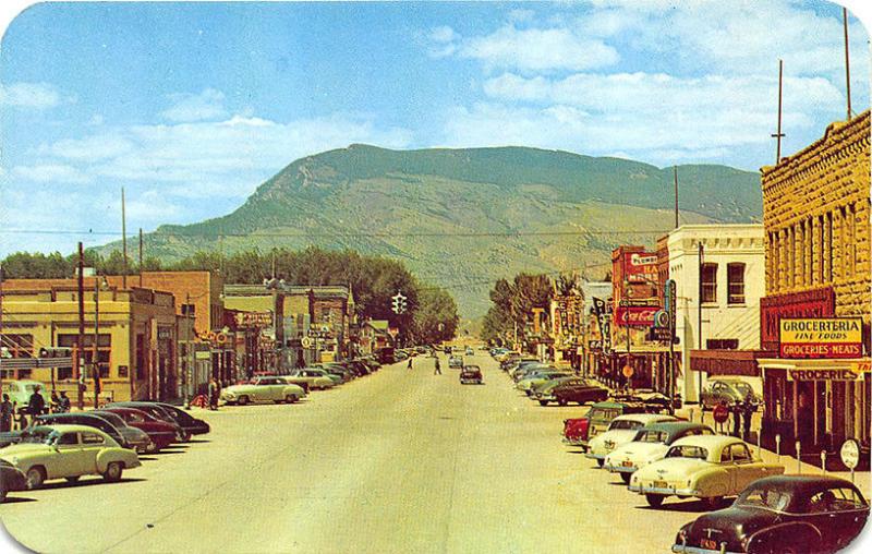 Cody WY Street View Old Cars Coca Cola Vintage Store Fronts Postcard