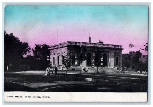 c1920 Post Office Building Dirt Road Stairs Entrance Red Wing Minnesota Postcard