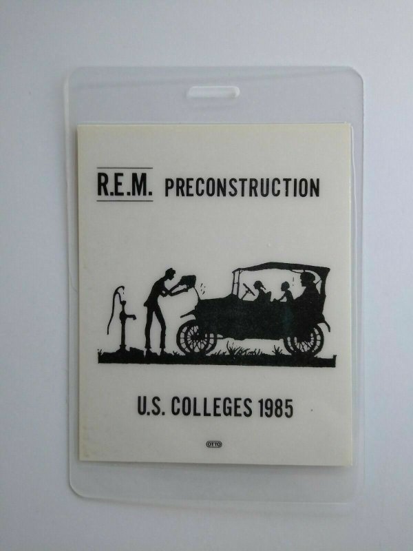 REM Backstage Pass Preconstruction US Colleges Laminated Alternative New Wave 