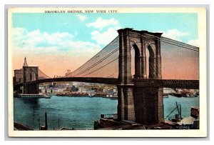 Brooklyn Bridge New York City NYC NY UNP WB Postcard i21