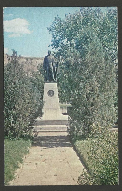 Marquis De Mores Statue MEDORA North Dakota Unused Vintage Chrome Postcard