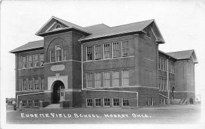 H34/ Hobart Oklahoma RPPC Postcard 1942 Eugene Field School Building
