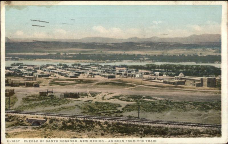 Pueblo of Santo Domingo NM Fred Harvey H-1567 c1920 Postcard