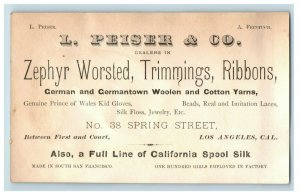 1870's California Silk Manufacturing Co San Francisco Thread Trading Card P74 