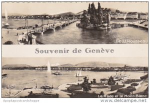 Switzerland Geneve Ile J J Rouseau und La Rade et le Mont Blanc Photo