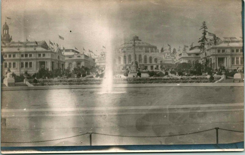 RPPC Alaska-Yukon-Pacific Exposition Expo Geyser Fountain & Agriculture Building