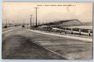 1940 South Amboy New Jersey NJ Vintage Postcard Thomas A. Edison Memorial Bridge