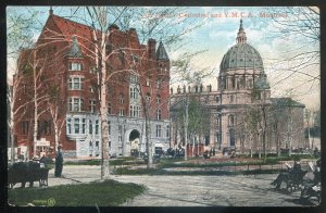 h2942 - MONTREAL Quebec Postcard 1907 YMCA & Cathedral