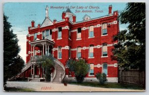 San Antonio Texas~Monastery of Our Lady of Charity~Grand Staircase~1916 Postcard