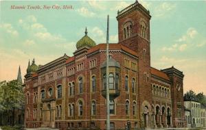 c1910 Postcard Masonic Temple Bay City MI Bay County Fraternal  unposted