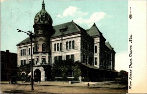 Postcard Rock Island Railroad Depot in Topeka, Kansas~131852