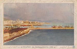 Hamburg Amerika Linie Orientfahrt Harbour View Antique Postcard J46454