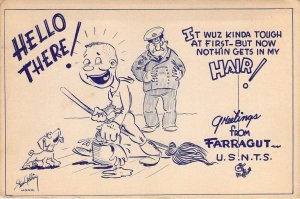 1943, WW2 Soldier Mail, USNTC Navy, Boot Camp, Farragut ID, Message,Old Postcard